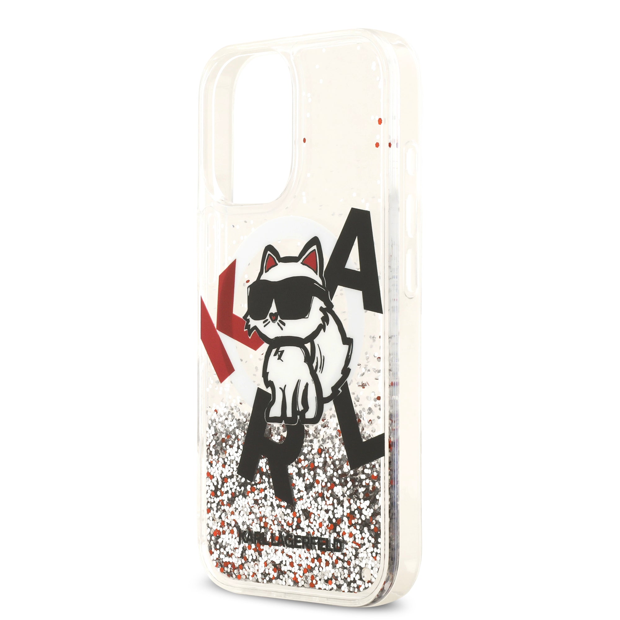 KARL KLHMP17SLCHSCTDT HardCase MagSafe LIQUID Glitter W/ CHOUPETTE Transparent iPhone 17