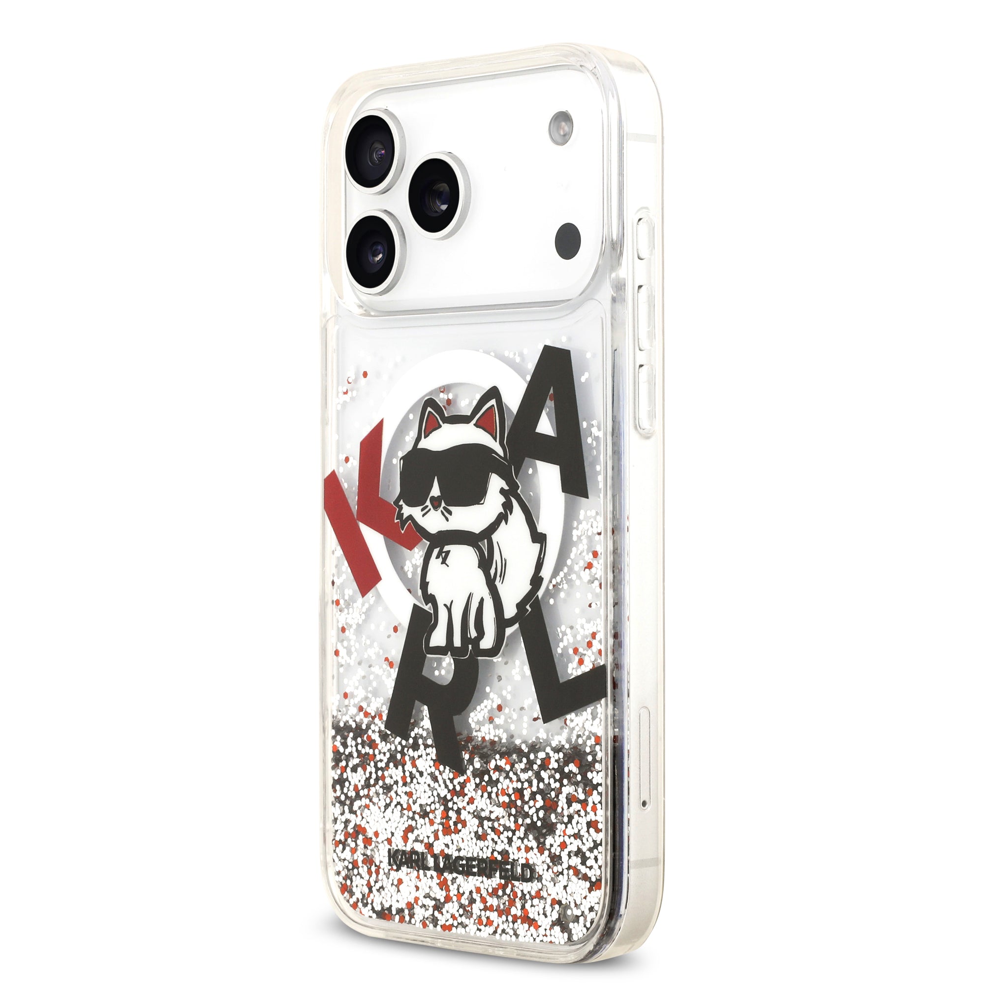 KARL KLHMP17XLCHSCTDT HardCase MagSafe LIQUID Glitter W/ CHOUPETTE Transparent iPhone 17 Pro Max
