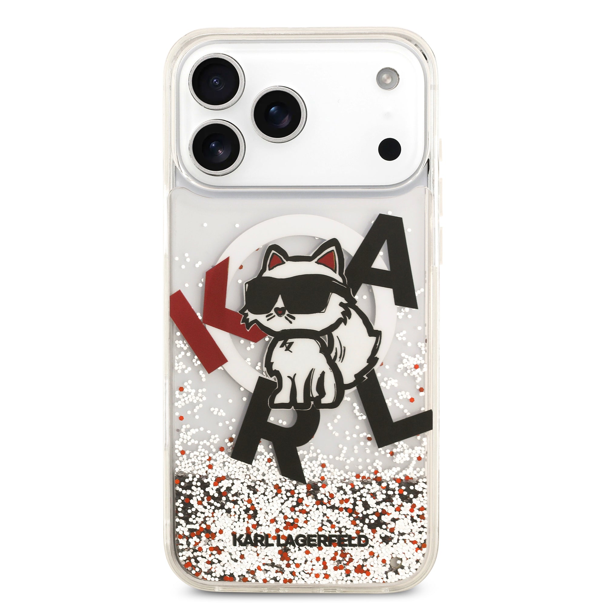 KARL KLHMP17XLCHSCTDT HardCase MagSafe LIQUID Glitter W/ CHOUPETTE Transparent iPhone 17 Pro Max
