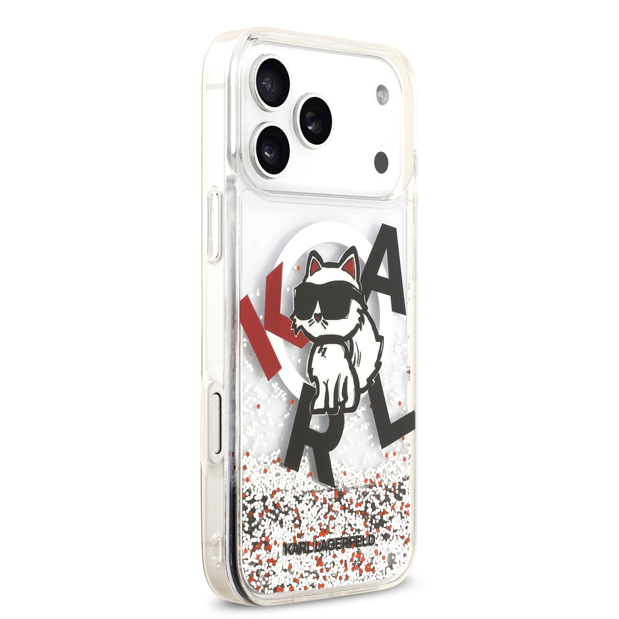 KARL KLHMP17XLCHSCTDT HardCase MagSafe LIQUID Glitter W/ CHOUPETTE Transparent iPhone 17 Pro Max