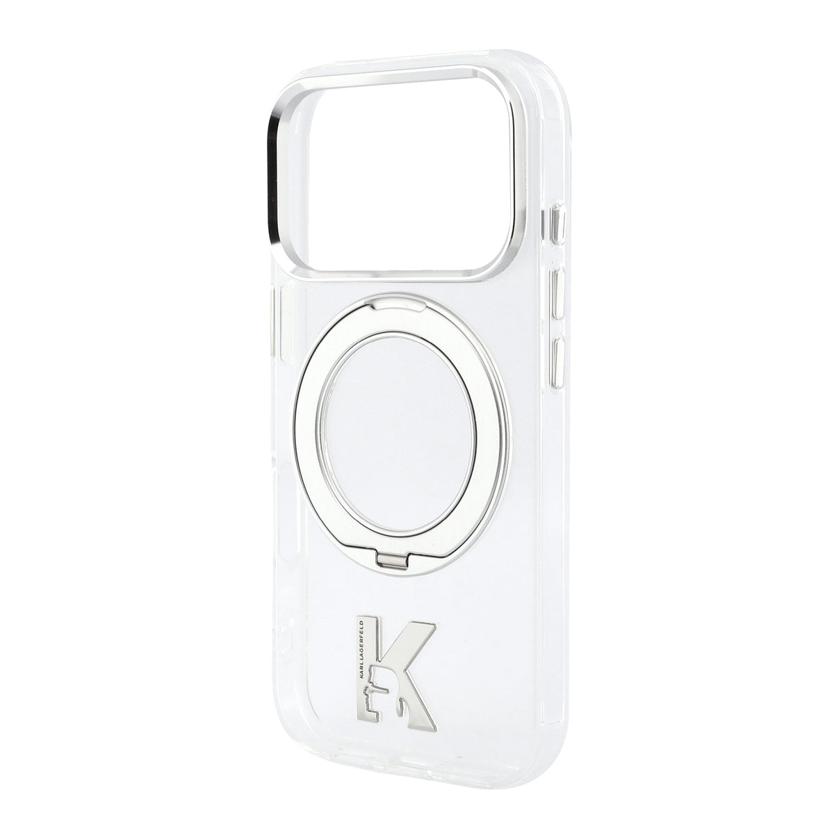 Karl Lagerfeld IML Ring Stand 360 Kameo Metal MagSafe Case for iPhone 18 Pro Max / 17 Pro Max Transparent