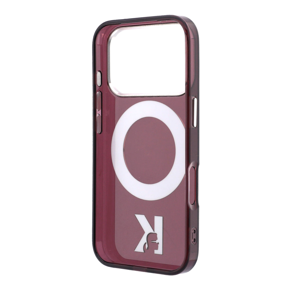Karl Lagerfeld IML Ring Stand 360 Kameo Metal MagSafe Case for iPhone 18 Pro / 17 Pro Burgundy