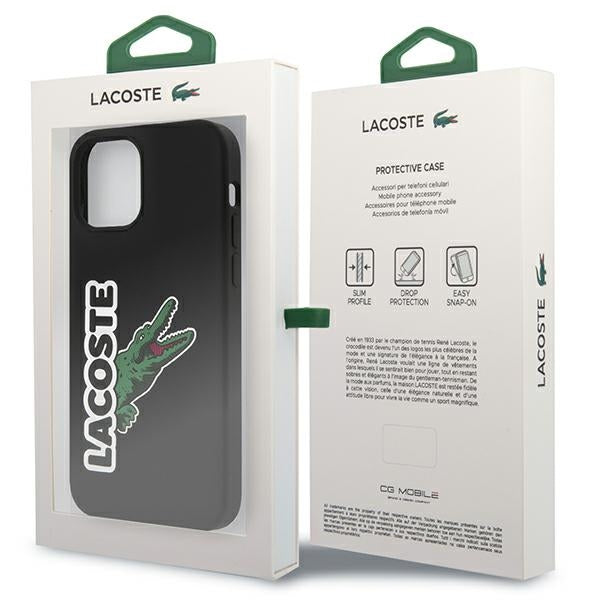 Lacoste LCHC12MSHK iPhone 12 / 12 Pro black hardcase Silicone Head Crocodile