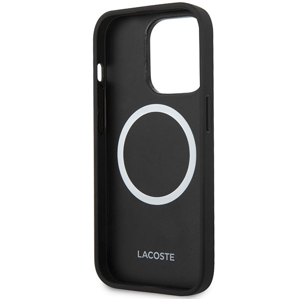 Lacoste LCHMP14XPVCK iPhone 14 Pro Max black hardcase Iconic Petit Pique MagSafe