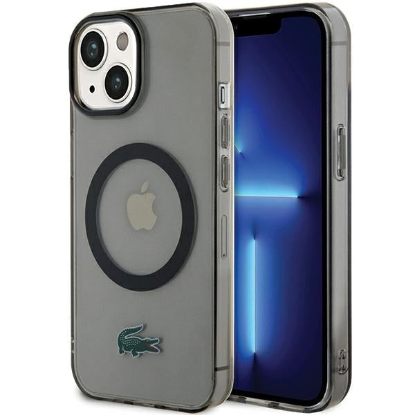 Lacoste LCHMP15SULOK iPhone 15 / 14 / 13 black hardcase Transparent MagSafe