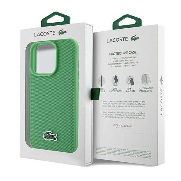Lacoste LCHMP15XPVCN iPhone 15 Pro Max Green hardcase Iconic Petit Pique MagSafe