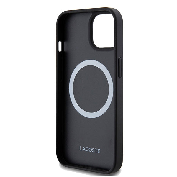 Lacoste LCHMP15SPVCK iPhone 15 / 14 / 13 black hardcase Iconic Petit Pique MagSafe