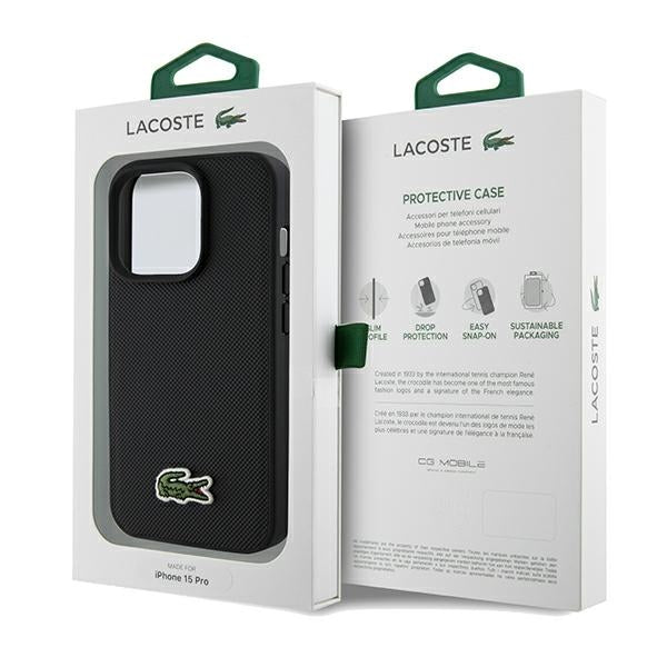 Lacoste LCHMP15XPVCK iPhone 15 Pro Max black hardcase Iconic Petit Pique MagSafe