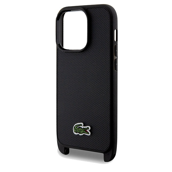 Lacoste LCHCP15LSPVCK iPhone 15 Pro black hardcase Iconic Petit Pique Crossbody