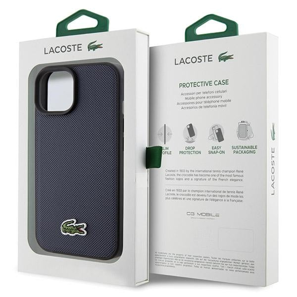 Lacoste LCHMP15SPVCV iPhone 15 / 14 / 13 navy hardcase Iconic Petit Pique MagSafe