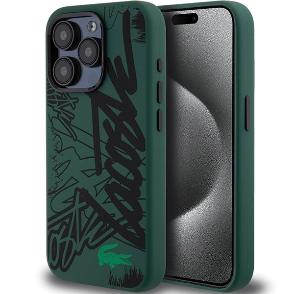 Lacoste LCHCP15XGRAK iPhone 15 Pro Max black hardcase Silicone Graffiti