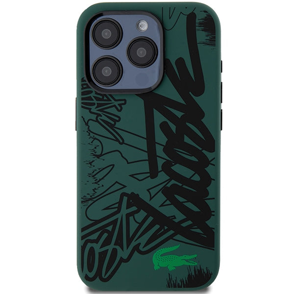 Lacoste LCHCP15XGRAK iPhone 15 Pro Max black hardcase Silicone Graffiti