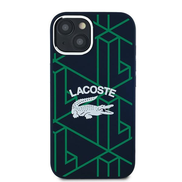 Lacoste LCHMP15SSBIV iPhone 15 blue hardcase Silicone Monogram Vintage Logo