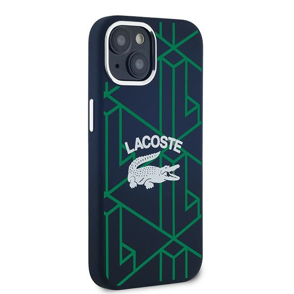 Lacoste LCHMP15SSBIV iPhone 15 blue hardcase Silicone Monogram Vintage Logo