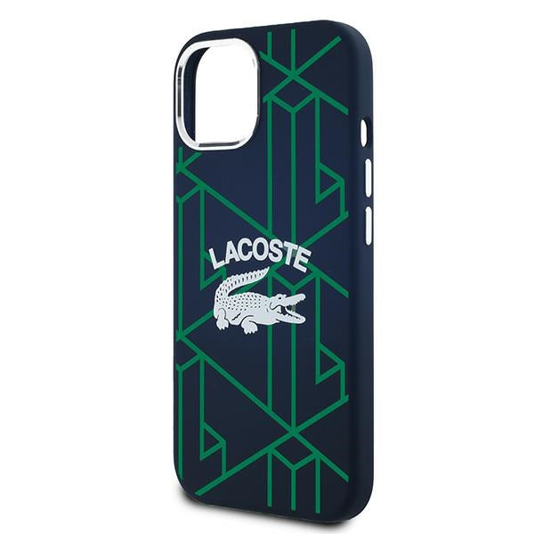 Lacoste LCHMP15SSBIV iPhone 15 blue hardcase Silicone Monogram Vintage Logo