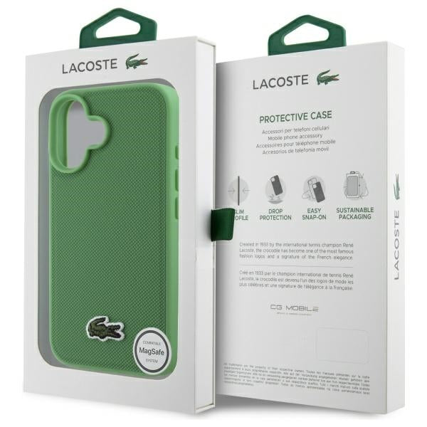 Lacoste LCHMP16SPVCN iPhone 16 Green hardcase Iconic Petit Pique MagSafe