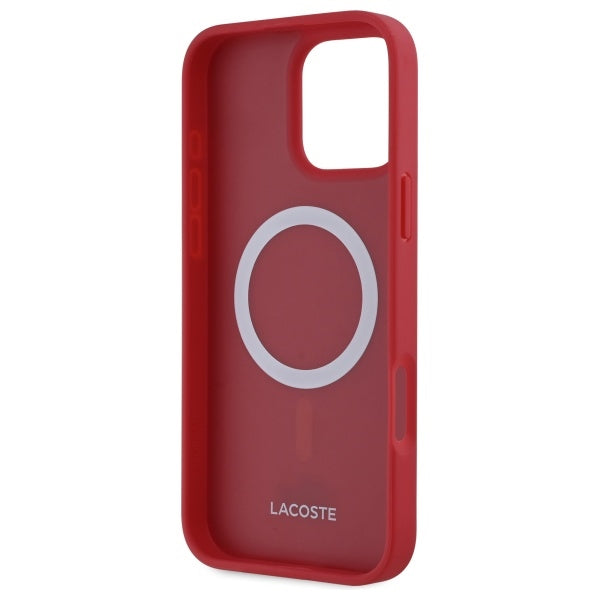 Lacoste LCHMP16LPVCR iPhone 16 Pro red hardcase Iconic Petit Pique MagSafe