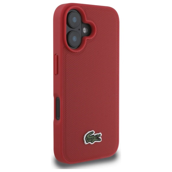 Lacoste LCHMP16SPVCR iPhone 16 red hardcase Iconic Petit Pique Woven Logo