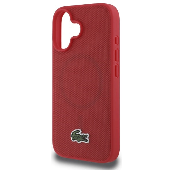 Lacoste LCHMP16SPVCR iPhone 16 red hardcase Iconic Petit Pique Woven Logo