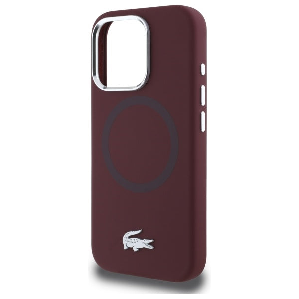 Lacoste LCHMP16LSMAR iPhone 16 Pro bordeaux hardcase Silicone Croco Logo MagSafe