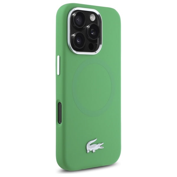 Lacoste LCHMP16LSMAN iPhone 16 Pro estragon hardcase Silicone Croco Logo MagSafe