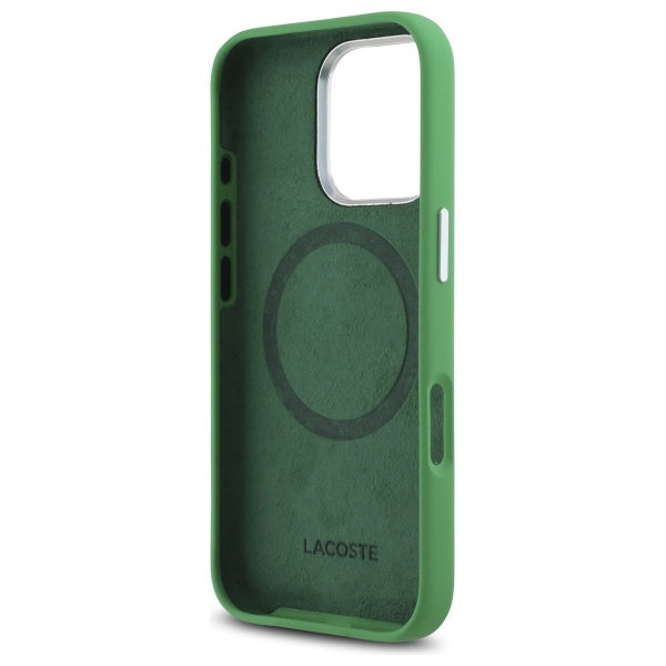 Lacoste LCHMP16LSMAN iPhone 16 Pro estragon hardcase Silicone Croco Logo MagSafe