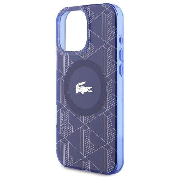 Lacoste LCHMP16XUBSV iPhone 16 Pro Max Navy hardcase IML Blend Monogram MagSafe