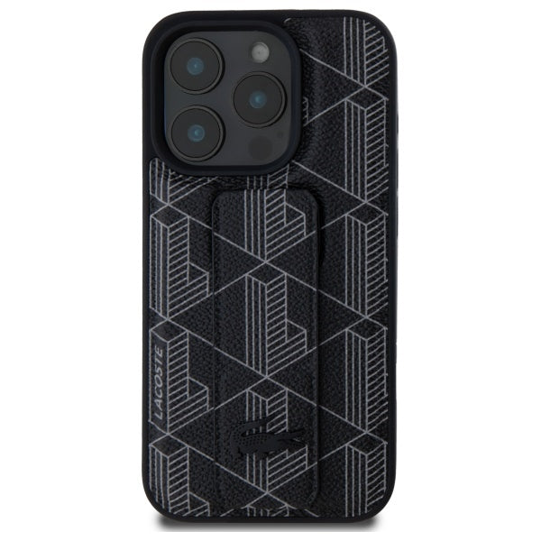 Lacoste LCHCP15XGSPBSK iPhone 15 Pro Max black hardcase Grip Stand Mono