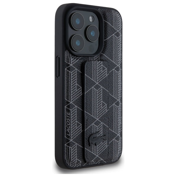 Lacoste LCHCP15XGSPBSK iPhone 15 Pro Max black hardcase Grip Stand Mono