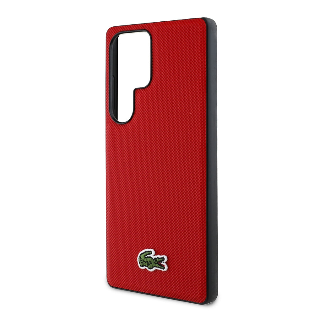 Lacoste Iconic Petit Pique Woven Logo MagSafe for Samsung Galaxy S25 Ultra Red