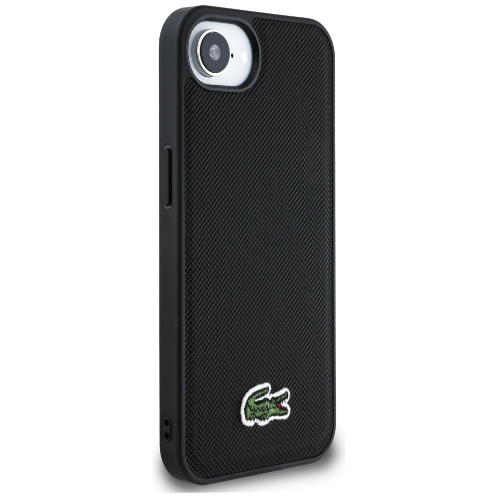 Lacoste LCHMPSE4PVCK Iconic Petit Pique Woven Logo MagSafe for iPhone 16e black