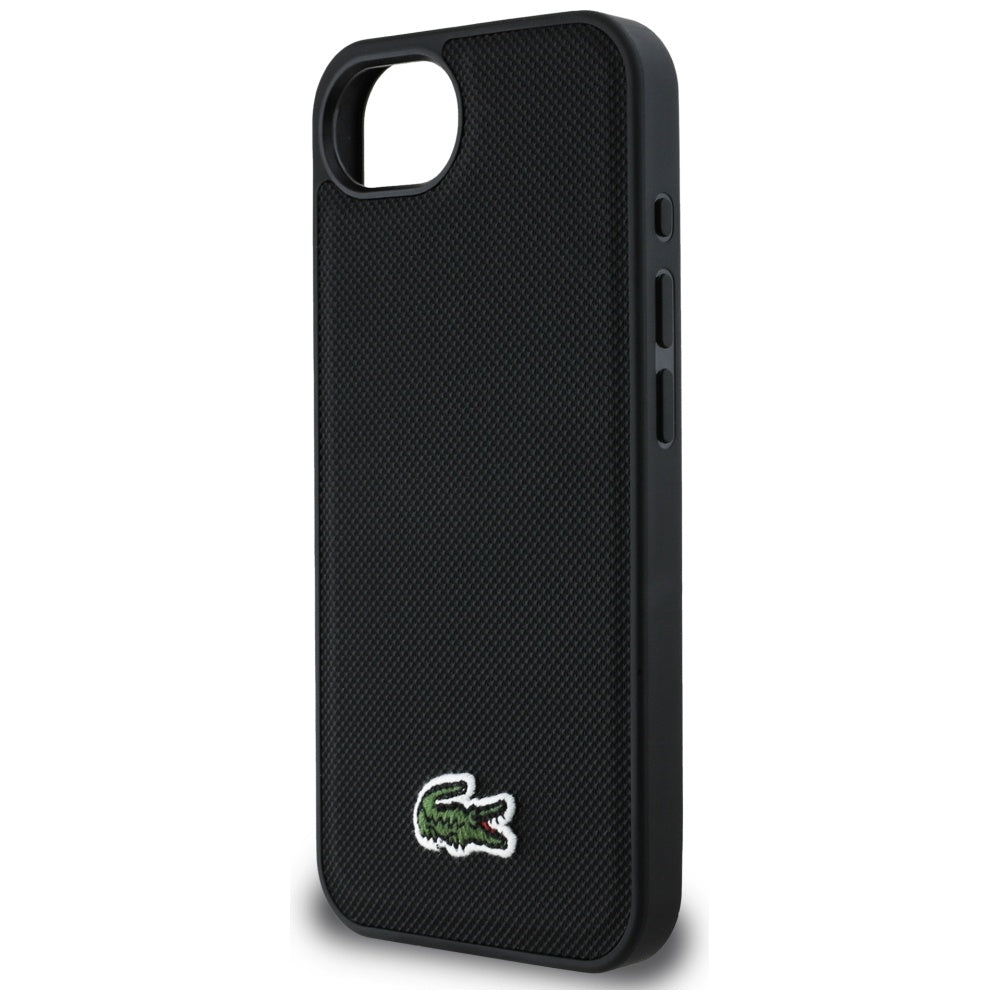 Lacoste LCHMPSE4PVCK Iconic Petit Pique Woven Logo MagSafe for iPhone 16e black