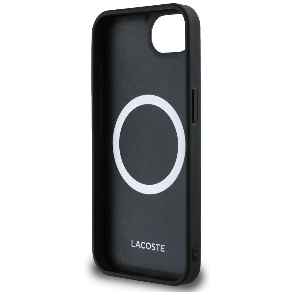 Lacoste LCHMPSE4PVCK Iconic Petit Pique Woven Logo MagSafe for iPhone 16e black