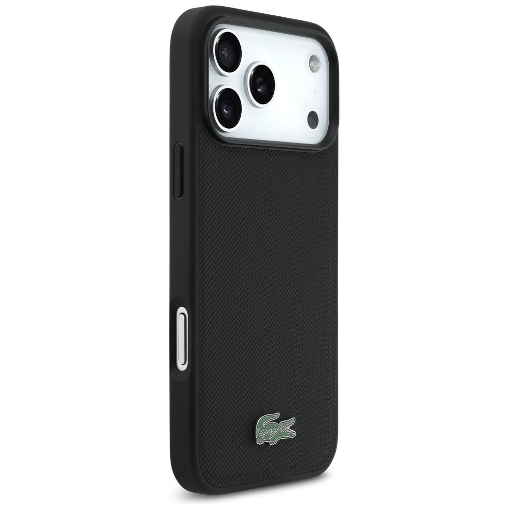 Lacoste LCHMP17XPLAK Petit Pique Lacquer Logo MagSafe Case for iPhone 17 Pro Max Black