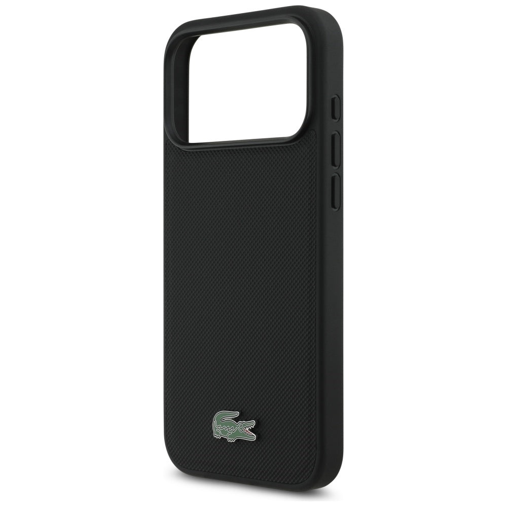 Lacoste LCHMP17XPLAK Petit Pique Lacquer Logo MagSafe Case for iPhone 17 Pro Max Black