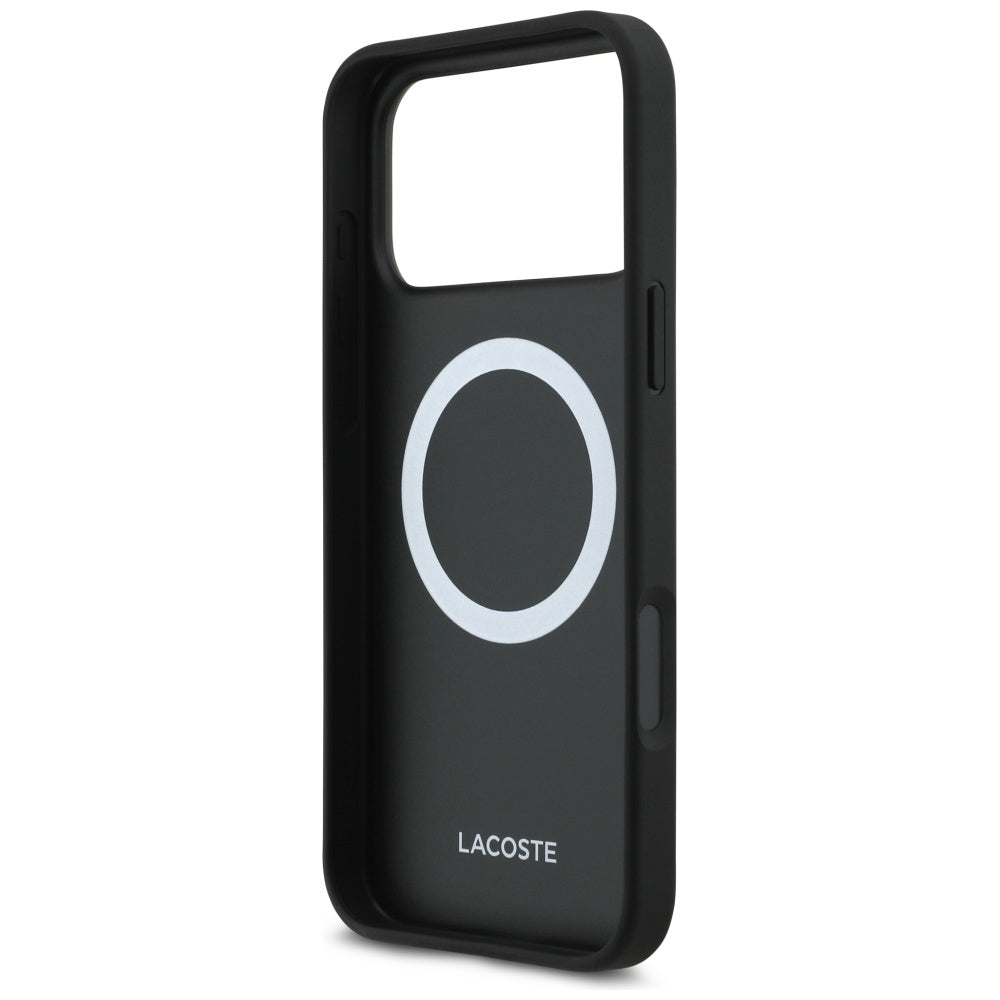 Lacoste LCHMP17XPLAK Petit Pique Lacquer Logo MagSafe Case for iPhone 17 Pro Max Black