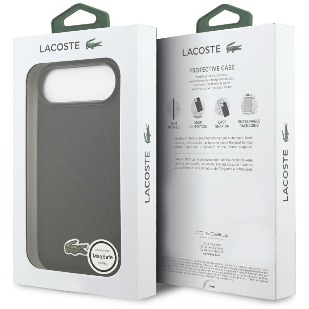 Lacoste LCHMP17MPVCK iPhone 17 Air black hardcase Iconic Petit Pique MagSafe