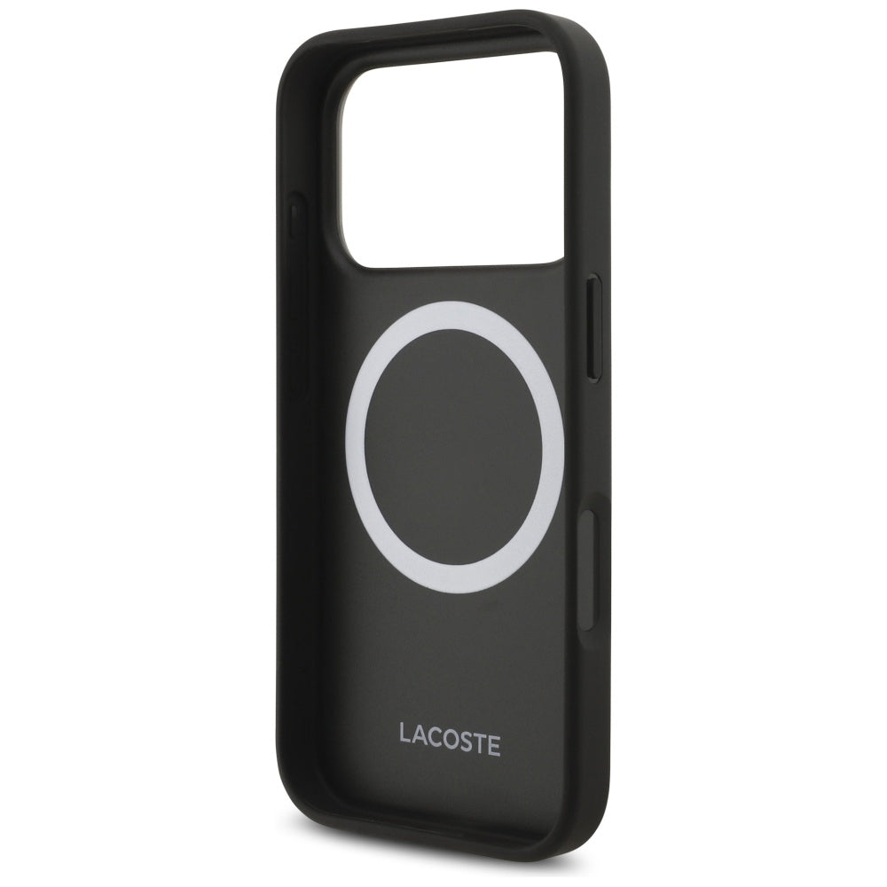 Lacoste LCHMP17LPVCK iPhone 17 Pro black hardcase Iconic Petit Pique MagSafe