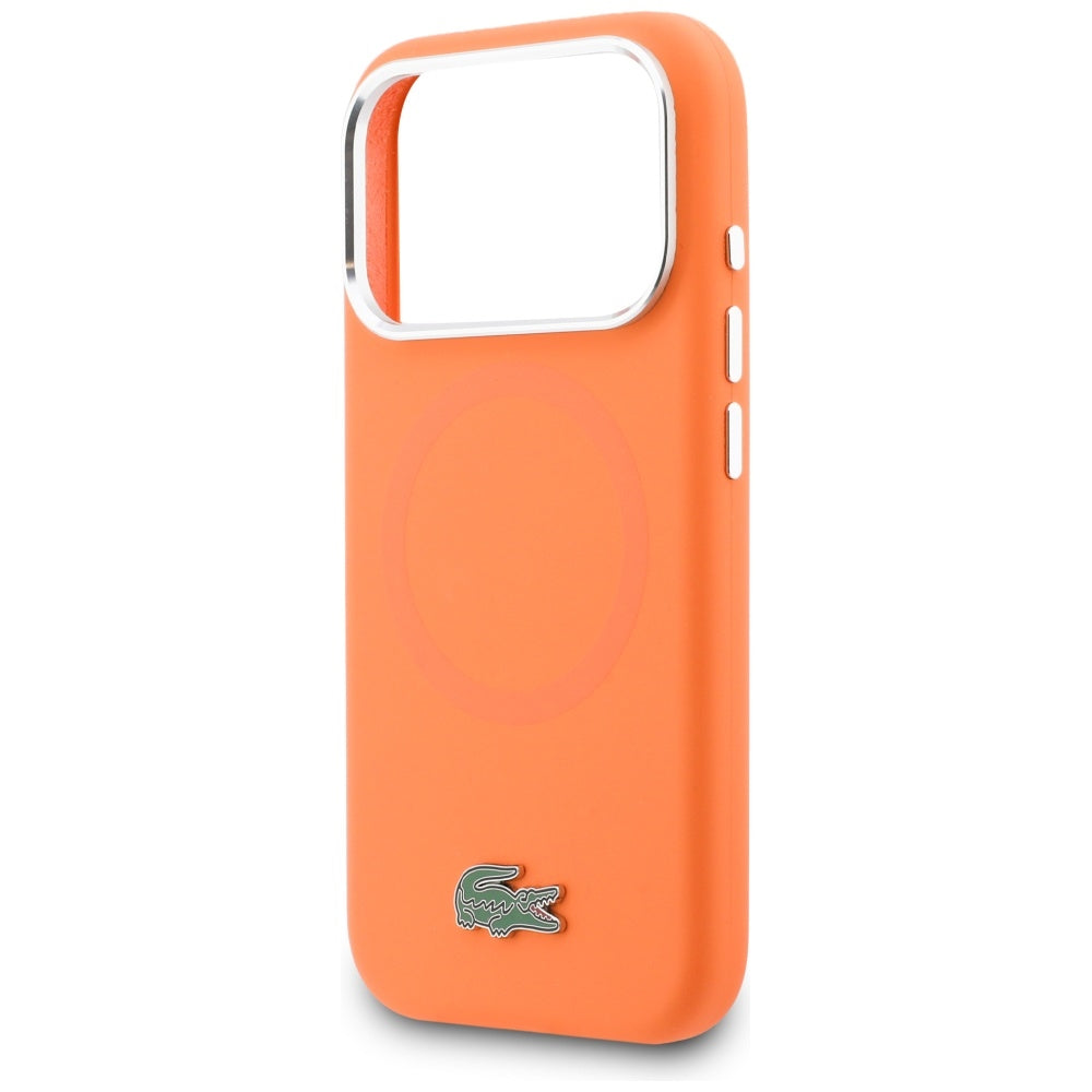 Lacoste LCHMP17LSLAO HC Silicone Metal Logo MagSafe Case for iPhone 17 Pro orange