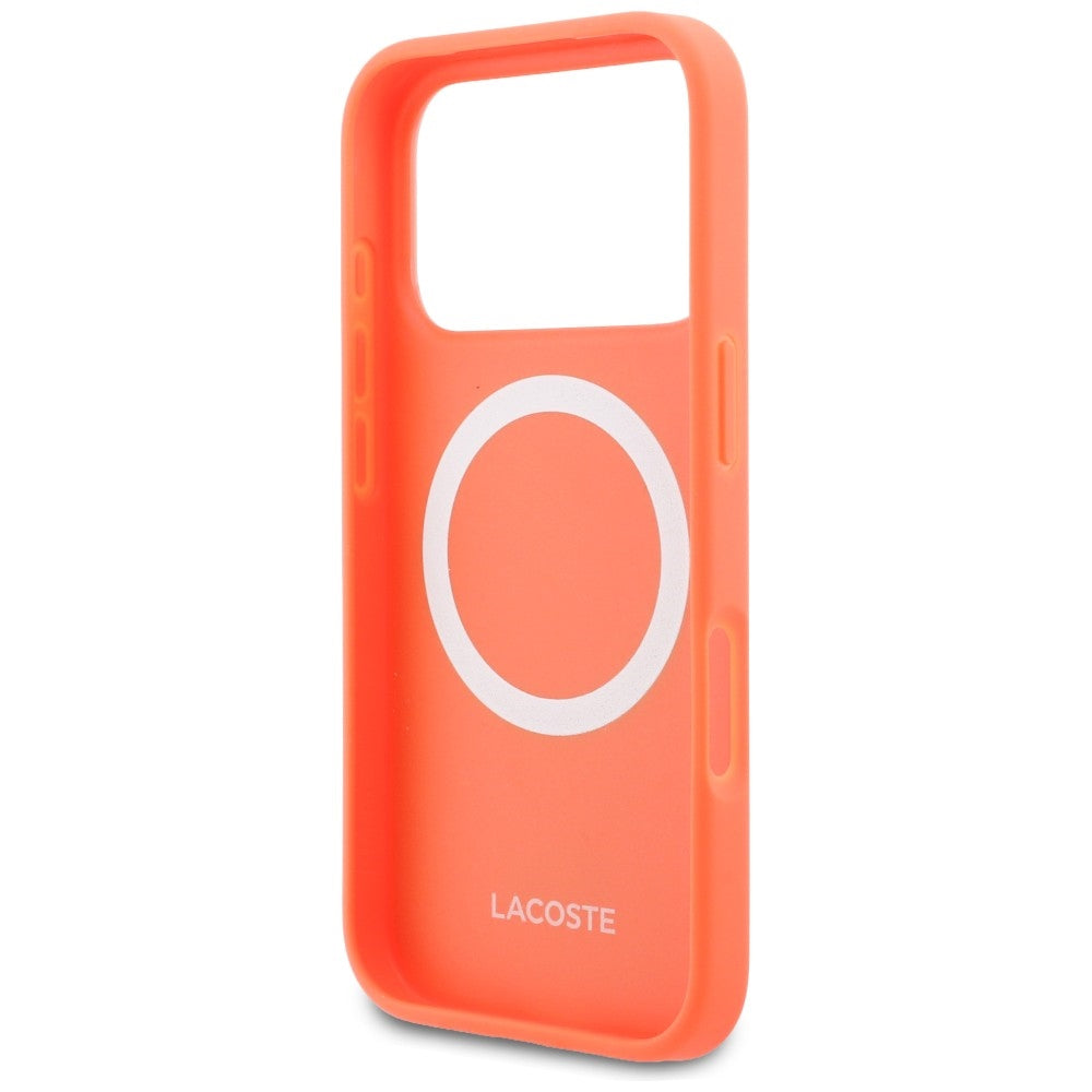 Lacoste LCHMP17LPLAO Petit Pique Lacquer Logo MagSafe for iPhone 17 Pro orange