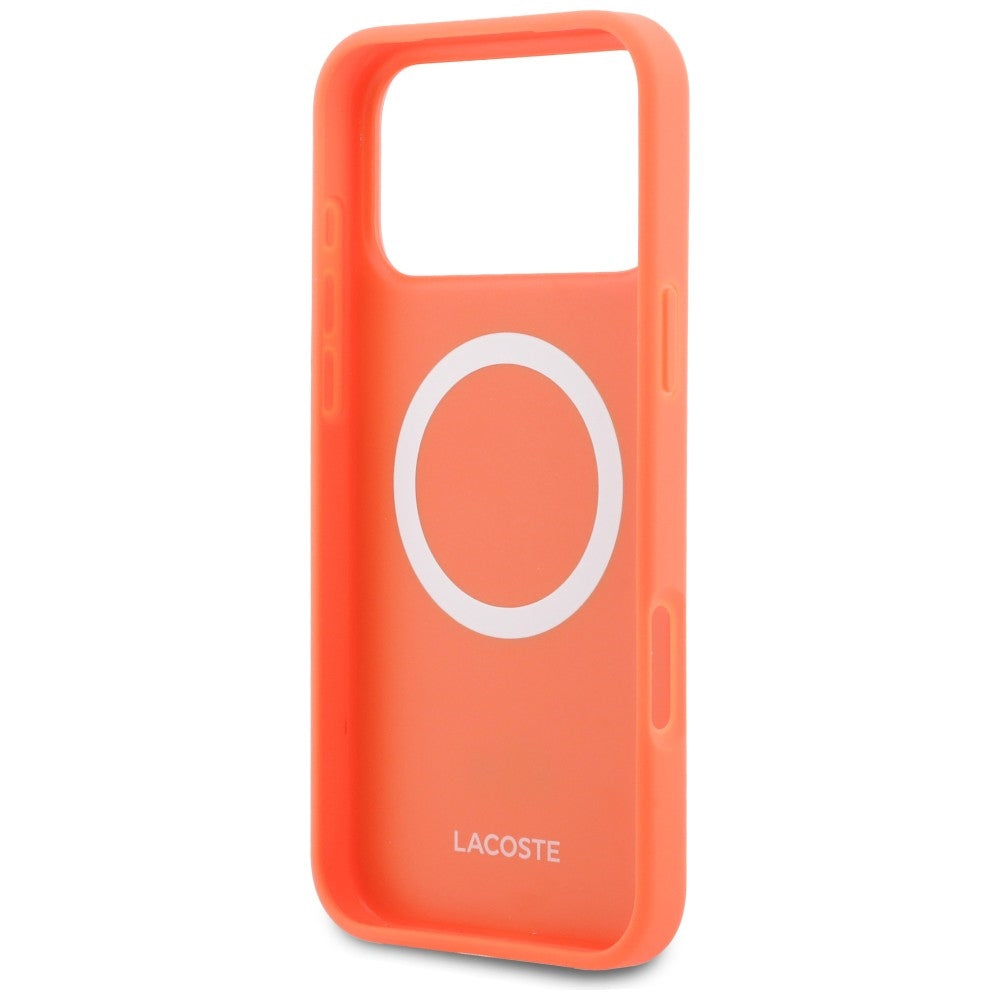 Lacoste LCHMP17XPLAO Petit Pique Lacquer Logo MagSafe for iPhone 17 Pro Max orange