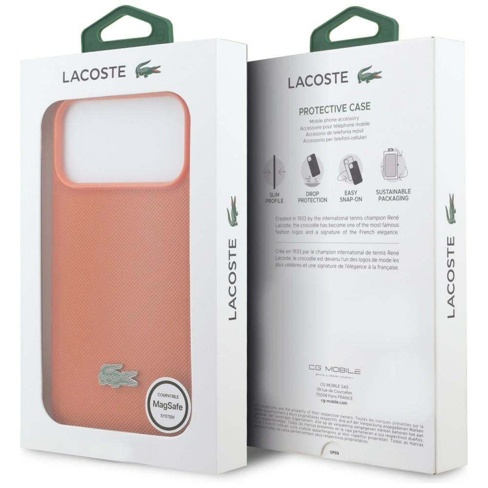 Lacoste LCHMP17XPLAO Petit Pique Lacquer Logo MagSafe for iPhone 17 Pro Max orange