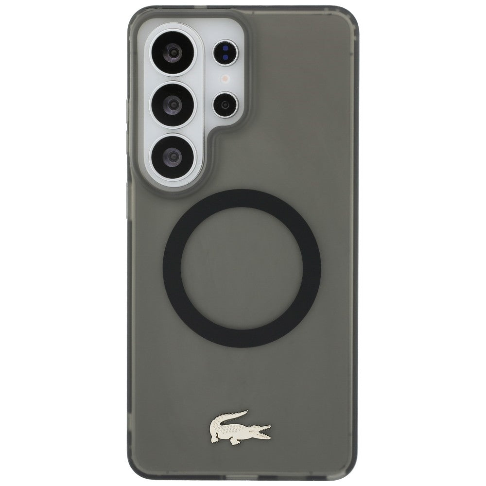 Case Lacoste Shockproof Frosted Gold Logo MagSafe for Samsung Galaxy S26 Ultra black