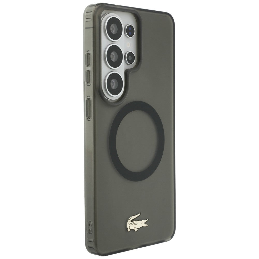 Case Lacoste Shockproof Frosted Gold Logo MagSafe for Samsung Galaxy S26 Ultra black