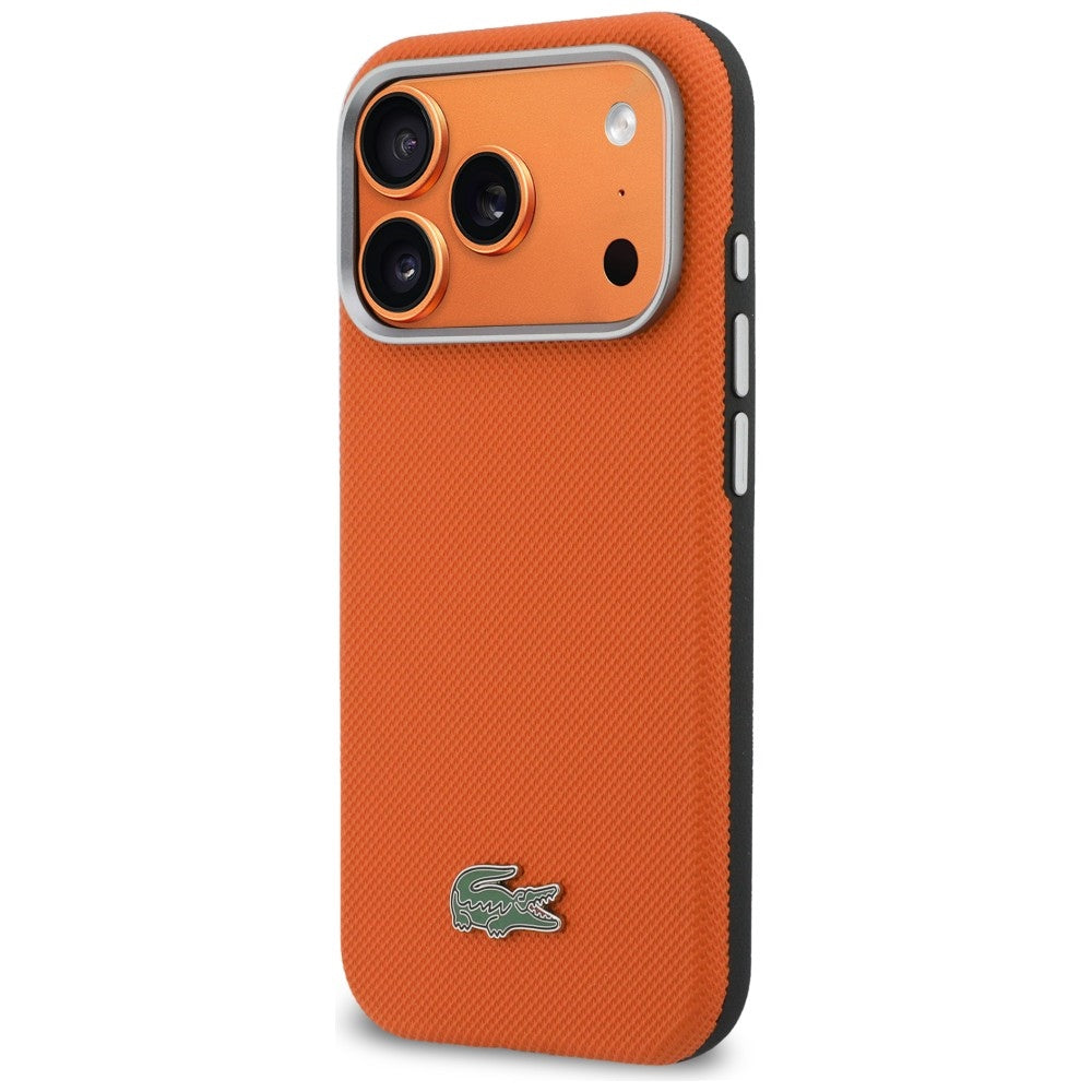 Lacoste LCSCMP17XPLAO Semi Wrap Petit Pique MagSafe for iPhone 17 Pro Max Orange
