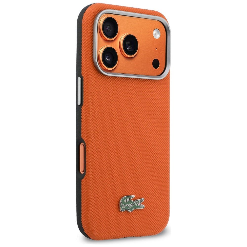 Lacoste LCSCMP17XPLAO Semi Wrap Petit Pique MagSafe for iPhone 17 Pro Max Orange