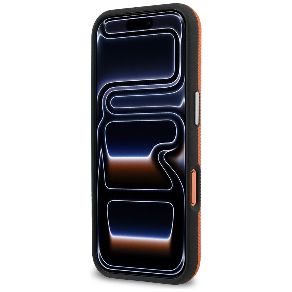 Lacoste LCSCMP17XPLAO Semi Wrap Petit Pique MagSafe for iPhone 17 Pro Max Orange