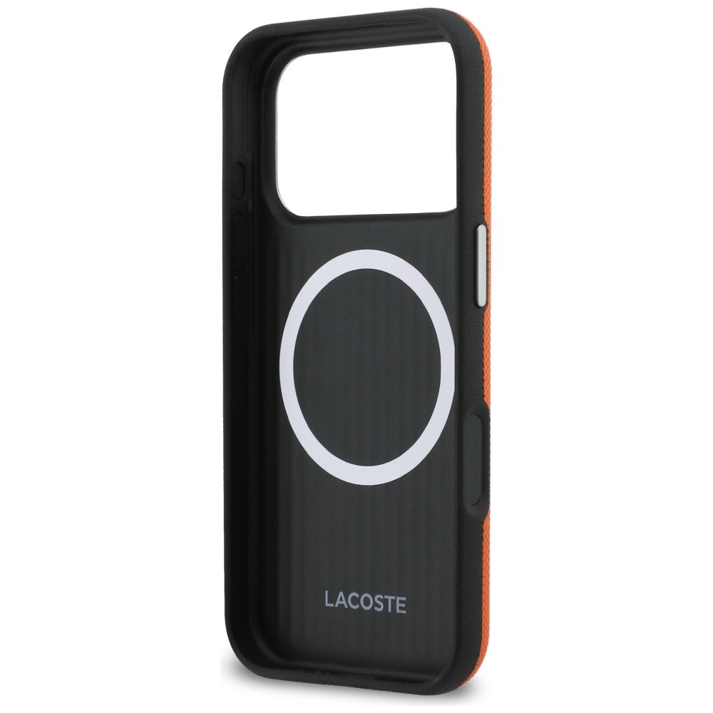 Lacoste LCSCMP17XPLAO Semi Wrap Petit Pique MagSafe for iPhone 17 Pro Max Orange