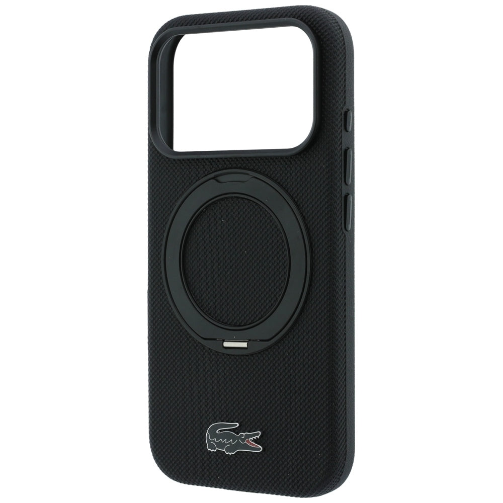 Case Lacoste Petit Pique with Ring Stand MagSafe for iPhone 18 Pro Max / 17 Pro Max black