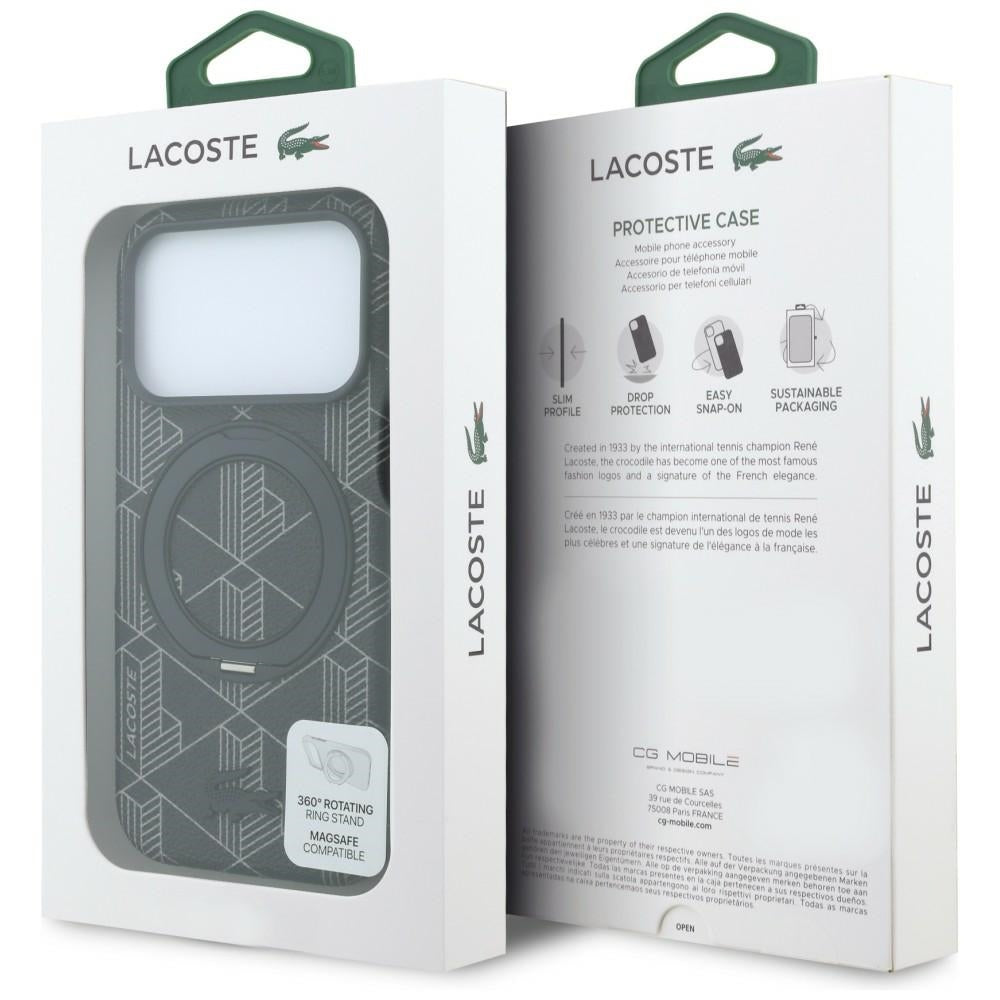 Lacoste LCHMP18L6PSWRBEMK Lacoste Blend with Ring Stand MagSafe for iPhone 18 Pro / 17 Pro black